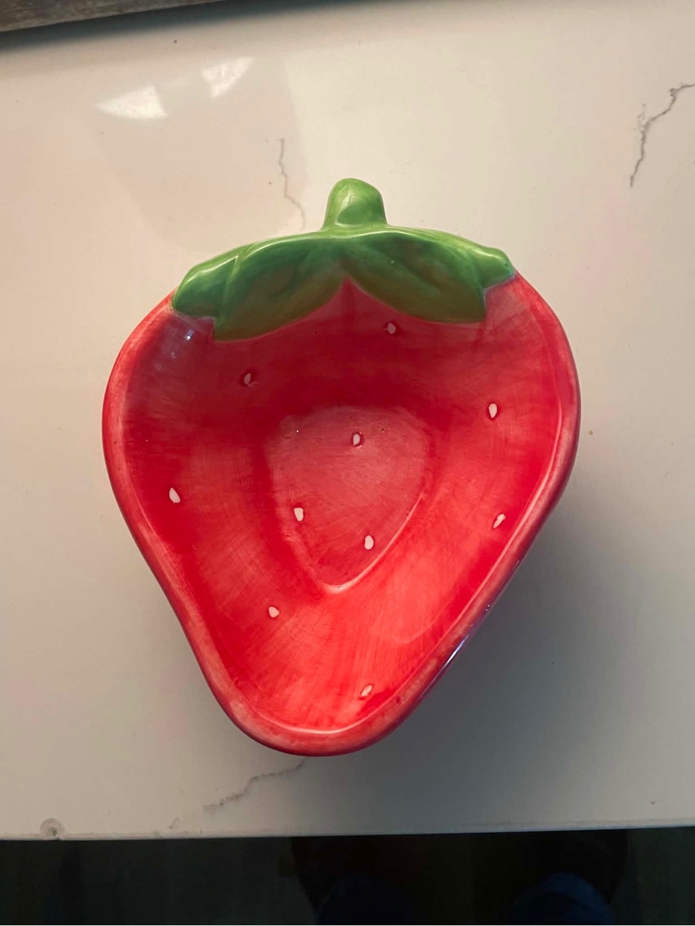 Ceramic Strawberry Shaped Dish - Red & Green